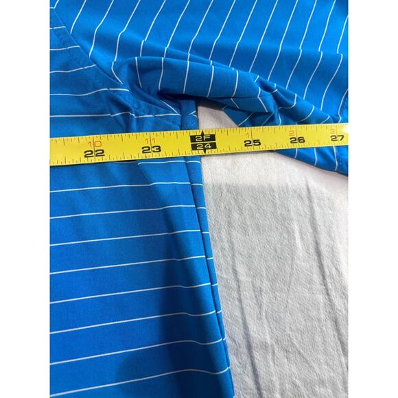 FootJoy FJ Golf Polo Shirt Men's L Blue Striped Short Sleeve Tech - Picture 6 of 6